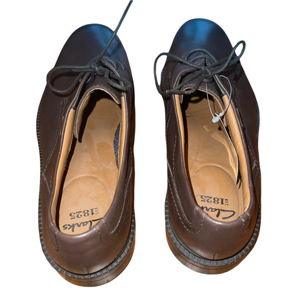 Clarks Men Chilver Walk Leather Shoes 12 Brown Goretex Lace Up Oxford Solid NEW main image 9